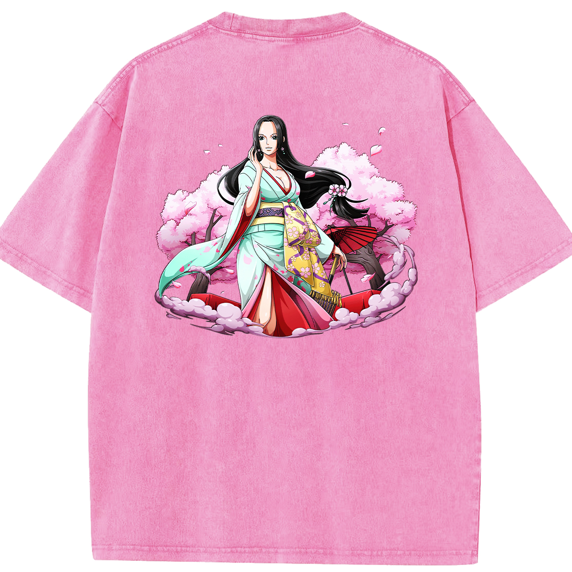 ワンピース ボア・ハンコック ONE PIECE Boa·Hancock 綿100% ヴィンテージ風 半袖Tシャツ（背面プリント）